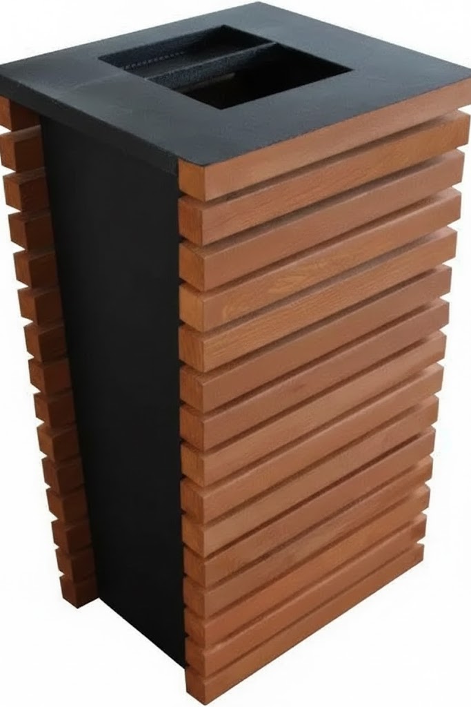 Урна сміттєва металева під пакет Урбан (з відкидною кришкою) 420х430х812мм КОМПРЕД OL509/1